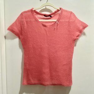 5) The Limited Vint. Fuzzy Fitted Mohair Scandi Girl Y2K Preppy Loose Knit Cr…